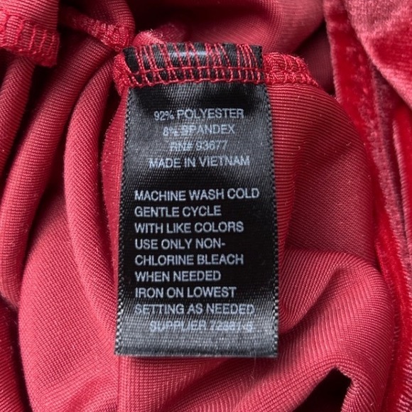 Worthington Red Velvet Mock Neck MIDI Sleeveless Dress Y2K Women's Size M Vamp - Picture 8 of 8